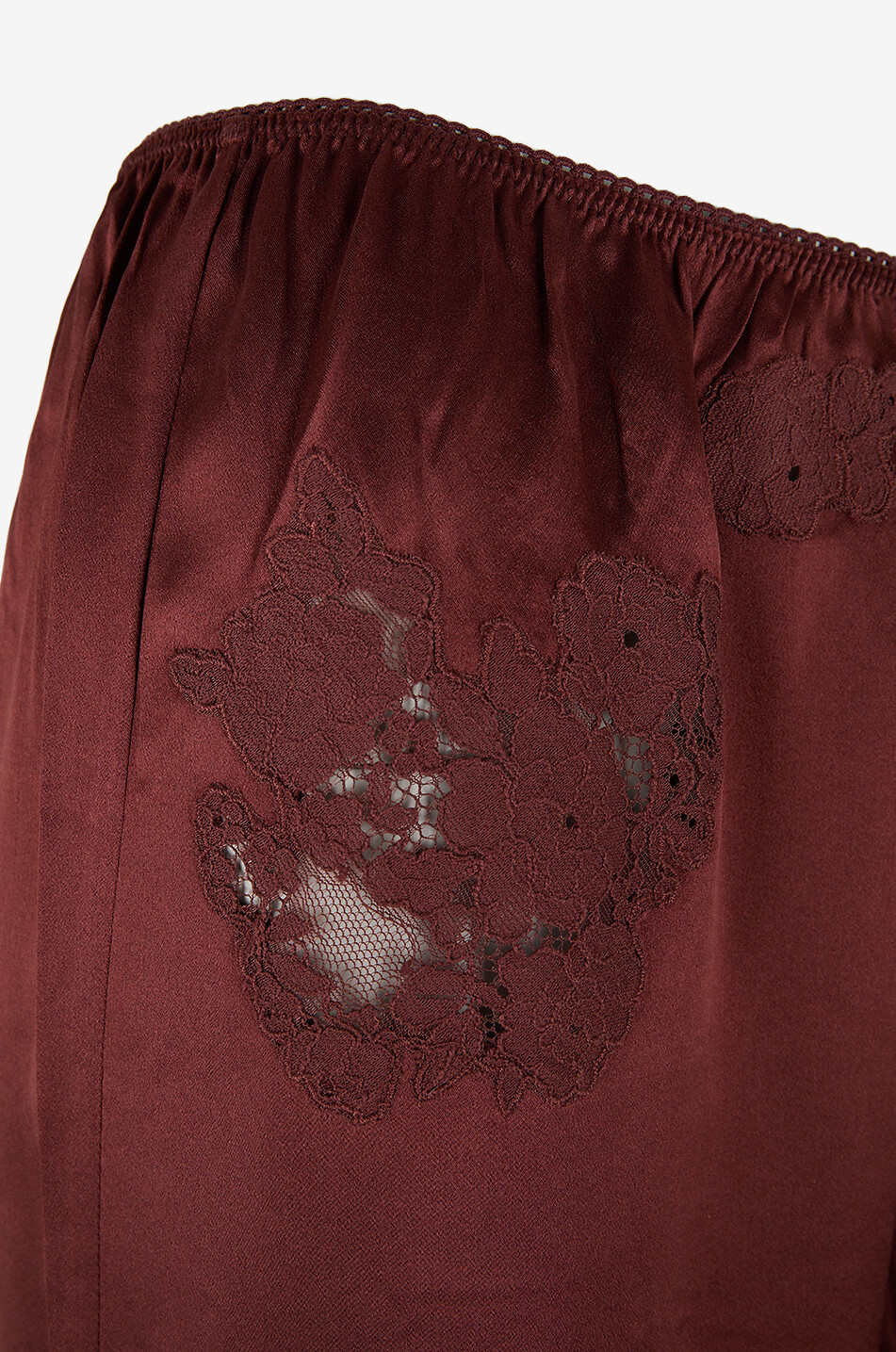 DÔEN Lavon silk and lace wide-leg trousers Women DARK BROWN 3