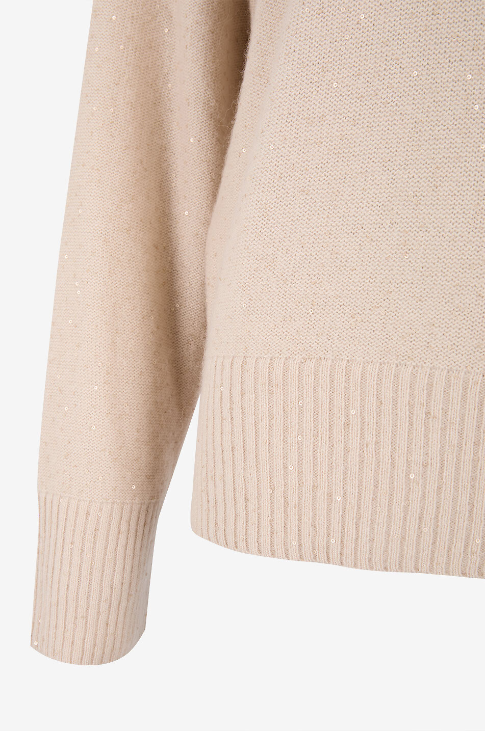 FABIANA FILIPPI Pull à col roulé en laine mélangée orné de sequins Femme BEIGE 3