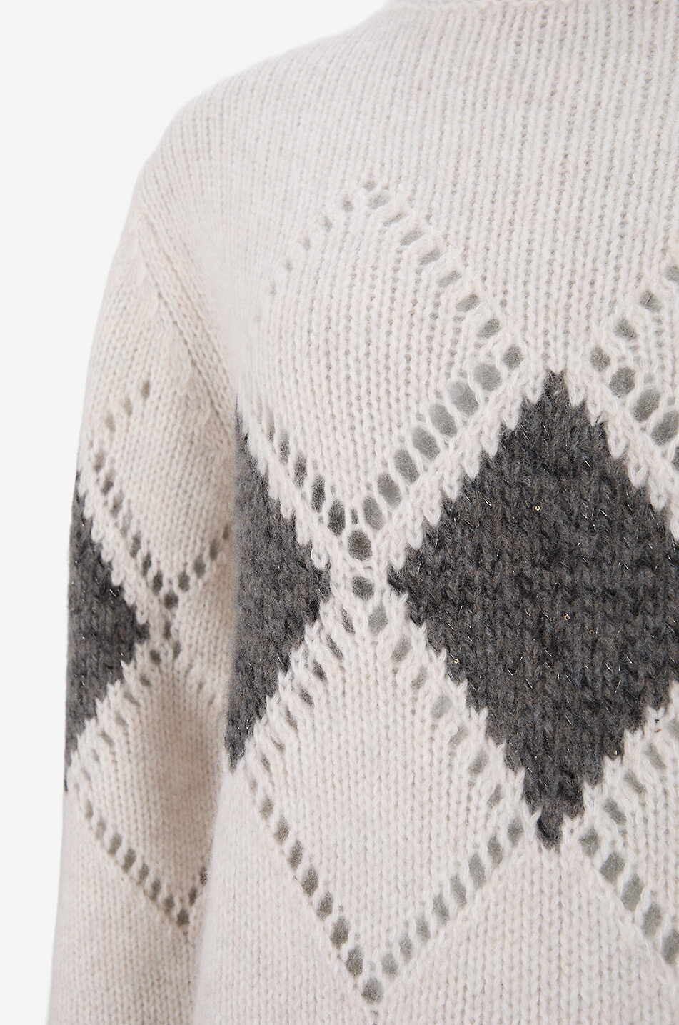 HEMISPHERE Pull à col montant en maille de cachemire mélangé Femme BLANC 3