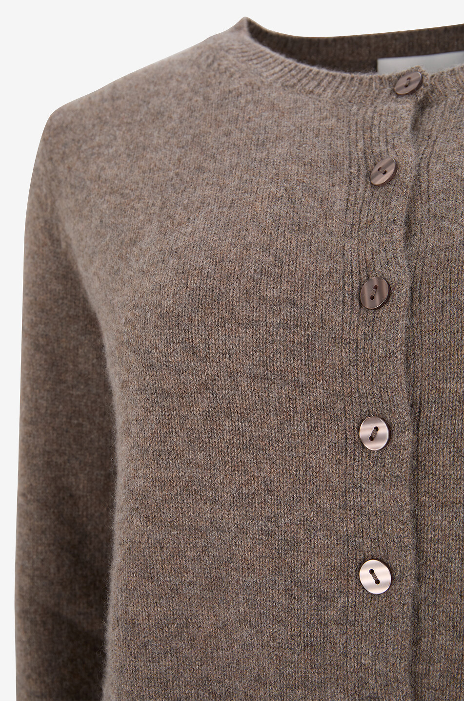 REFORMATION Clara round neck cashmere knit cardigan Women BROWN 3