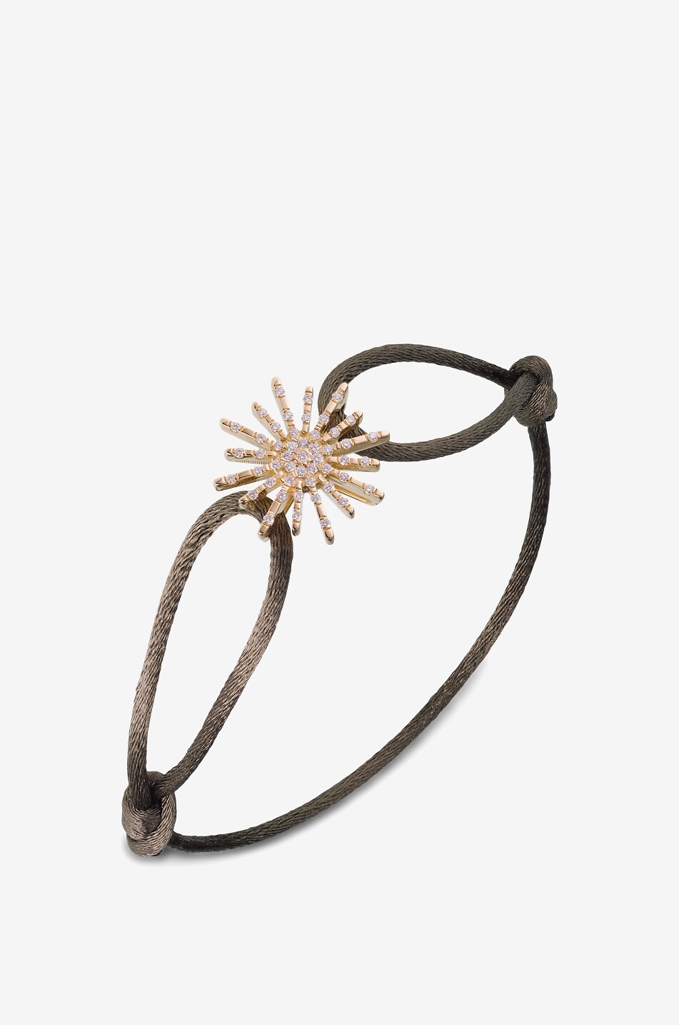 Kordelarmband mit Gelbgold- und Diamanten-Element Soleil