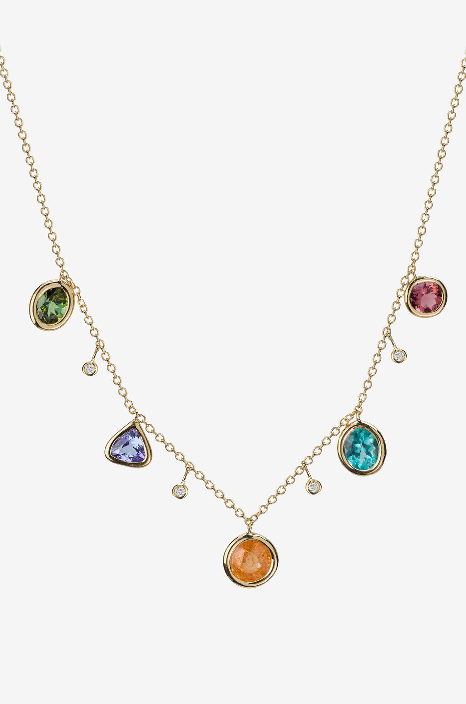 Collier en or jaune et pierres précieuses Cabochon