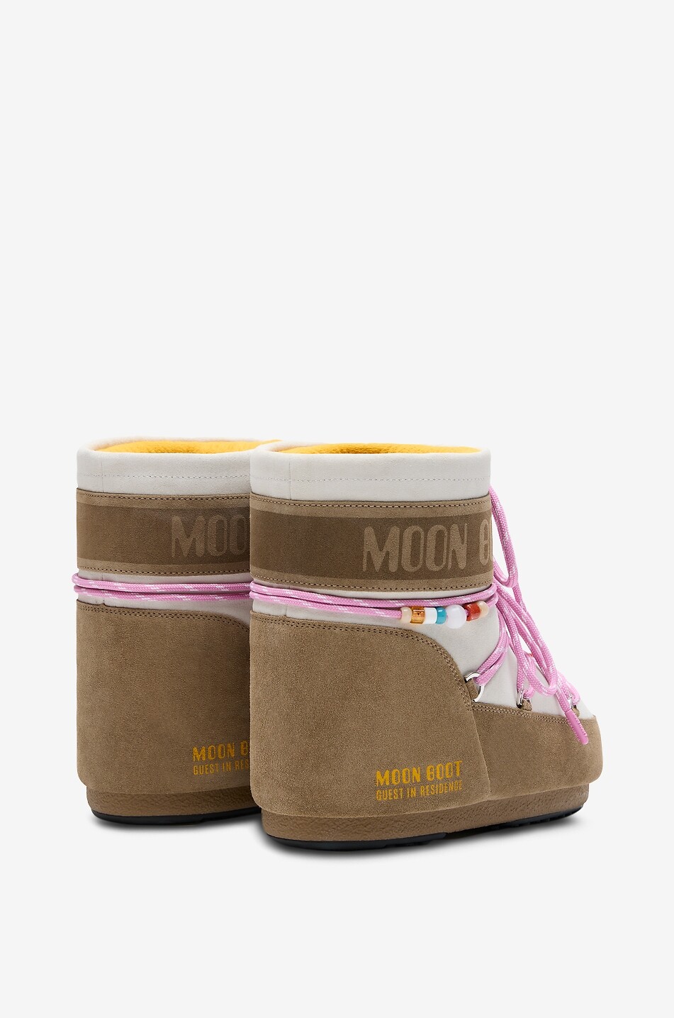 MOON BOOT Wildleder-Schneestiefel mit Perlen Icon Low Damen HELLBRAUN 3