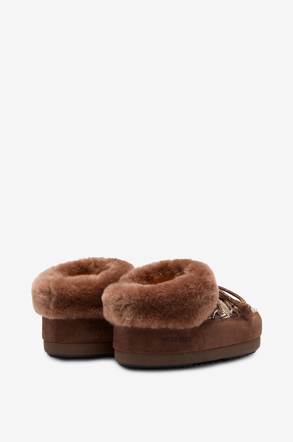 MOON BOOT Après-Ski Pantoffeln aus Wildleder mit Chevronmuster EVX Chalet Damen DUNKELBRAUN 3