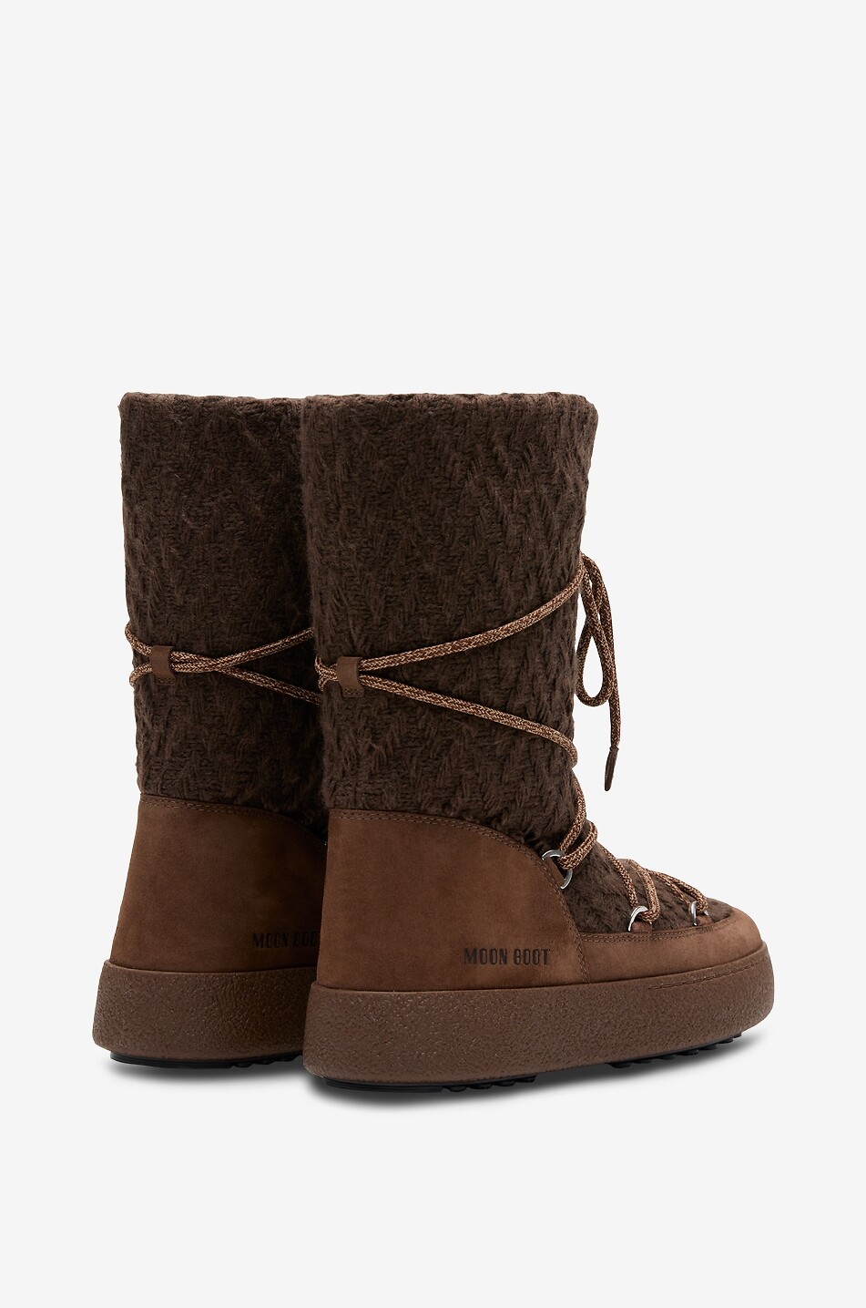 MOON BOOT Schneestiefel aus Strick und Wildleder LTrack Damen DUNKELBRAUN 3