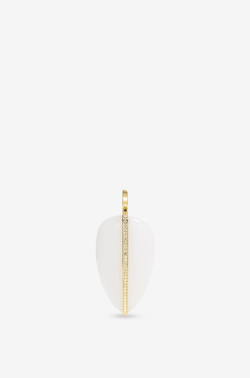 BY PARIAH Pebble XL white jasper and diamond-adorned gold pendant Women WHITE 1