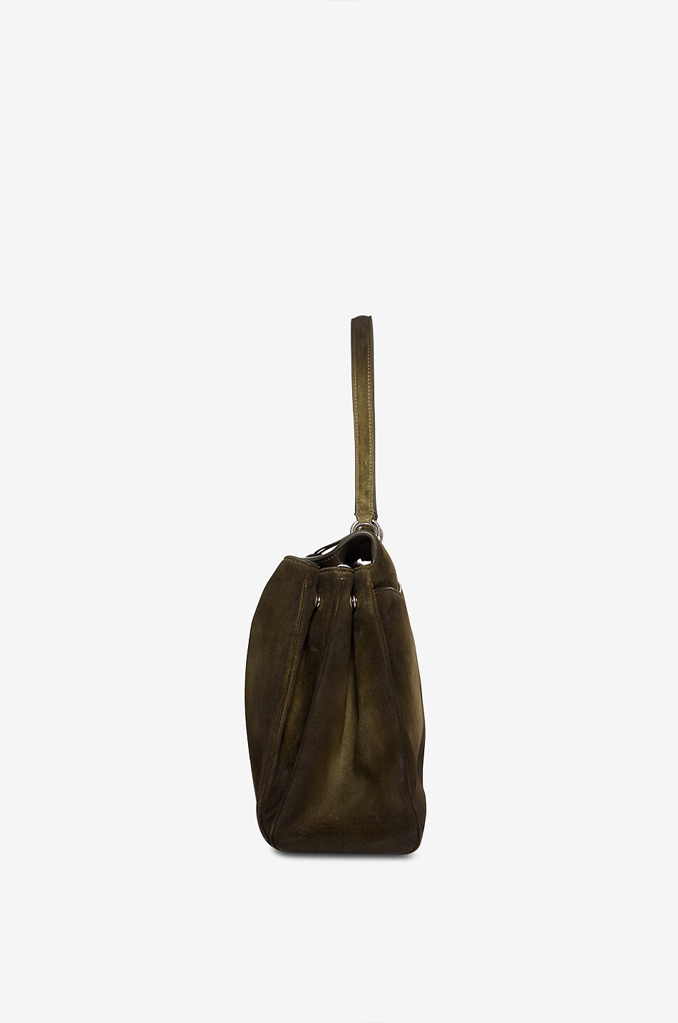 BALENCIAGA Sac à main trapèze en daim Rodeo Femme KAKI 4