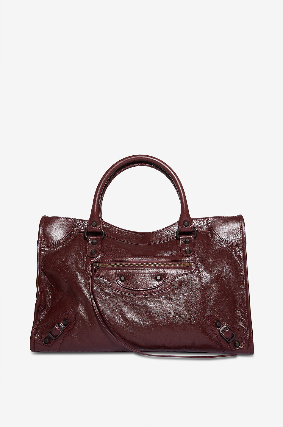 BALENCIAGA Le City M arena leather handbag Women DARK RED 1