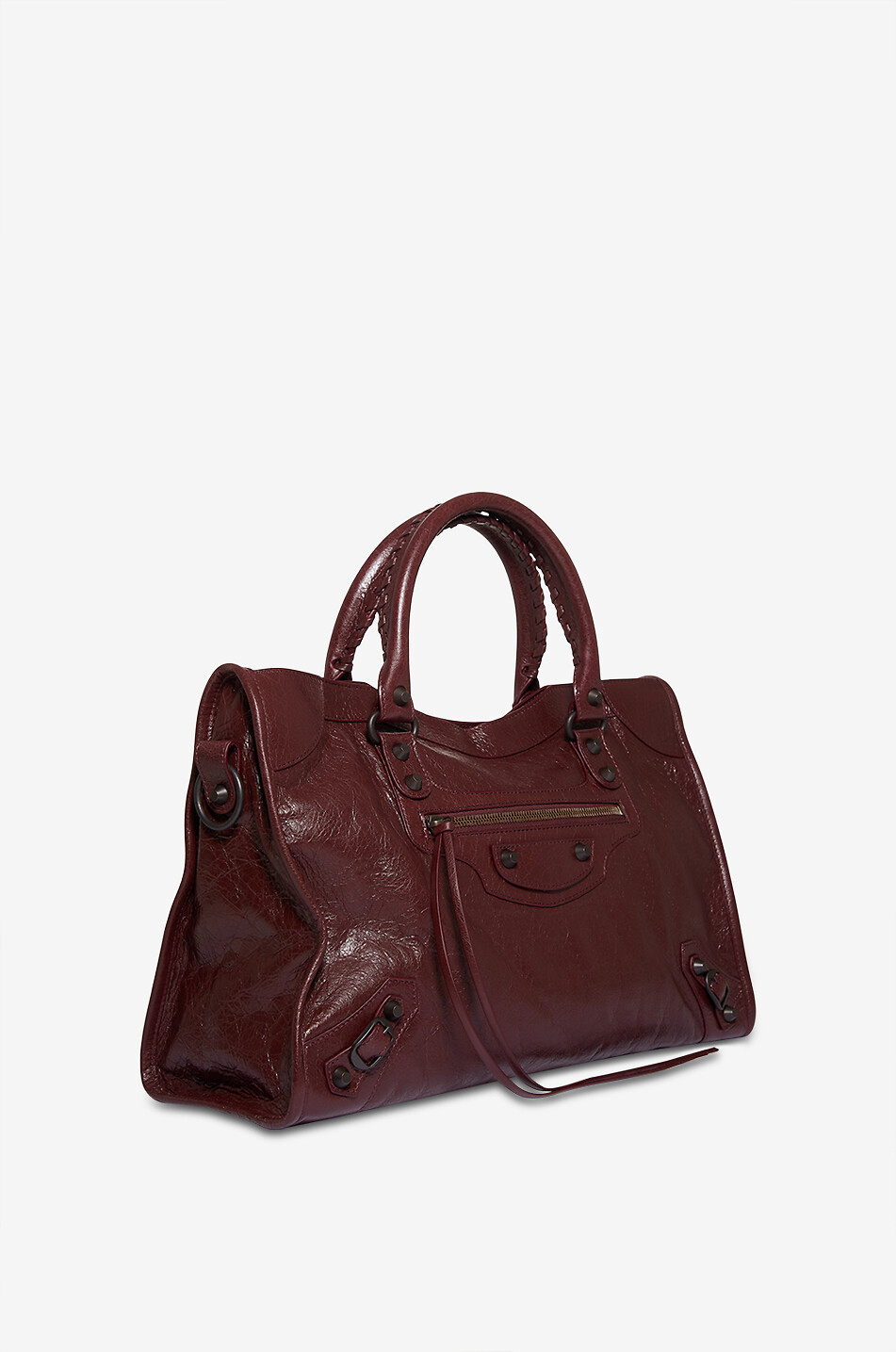 BALENCIAGA Le City M arena leather handbag Women DARK RED 2