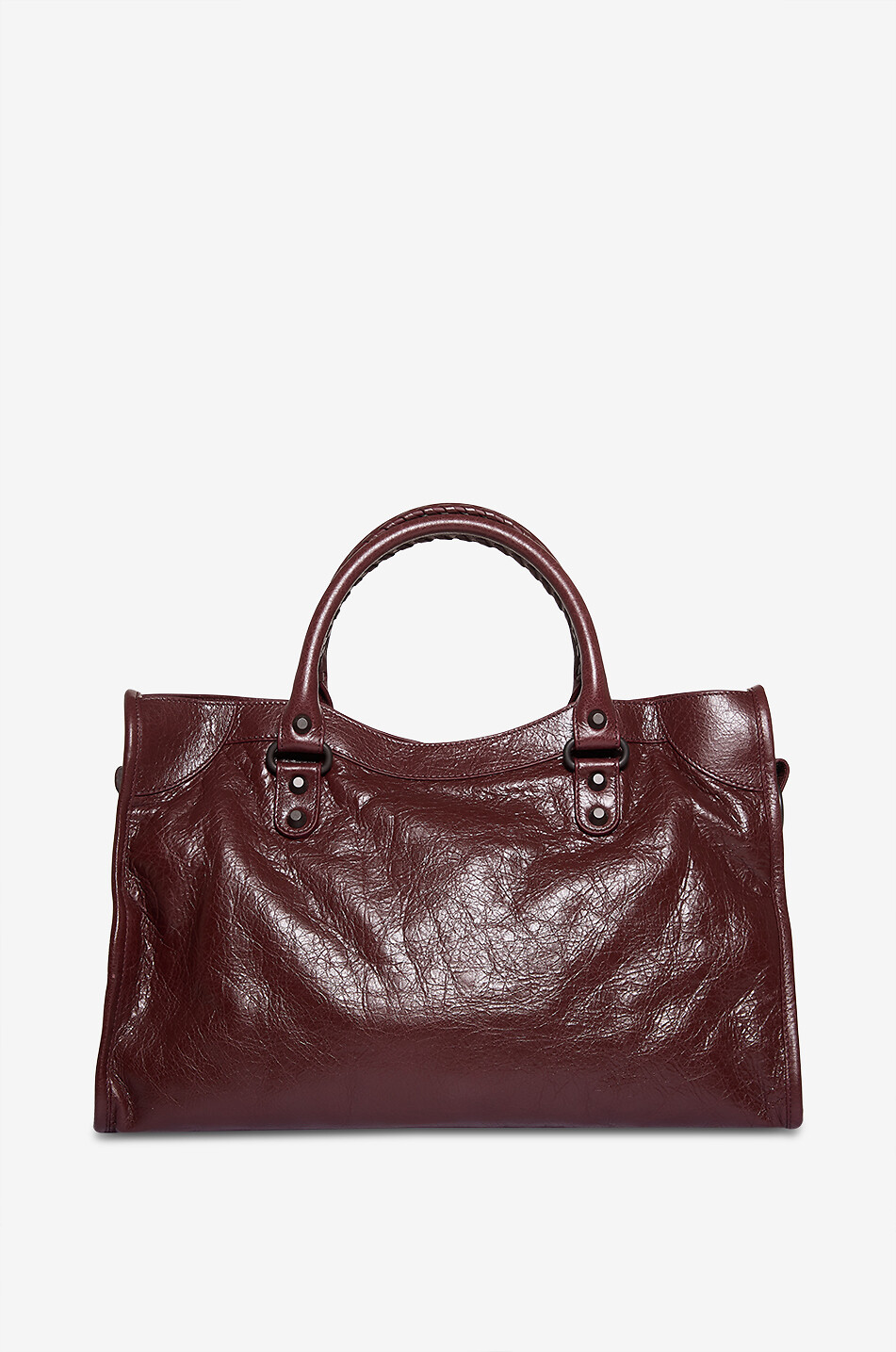 BALENCIAGA Le City M arena leather handbag Women DARK RED 3