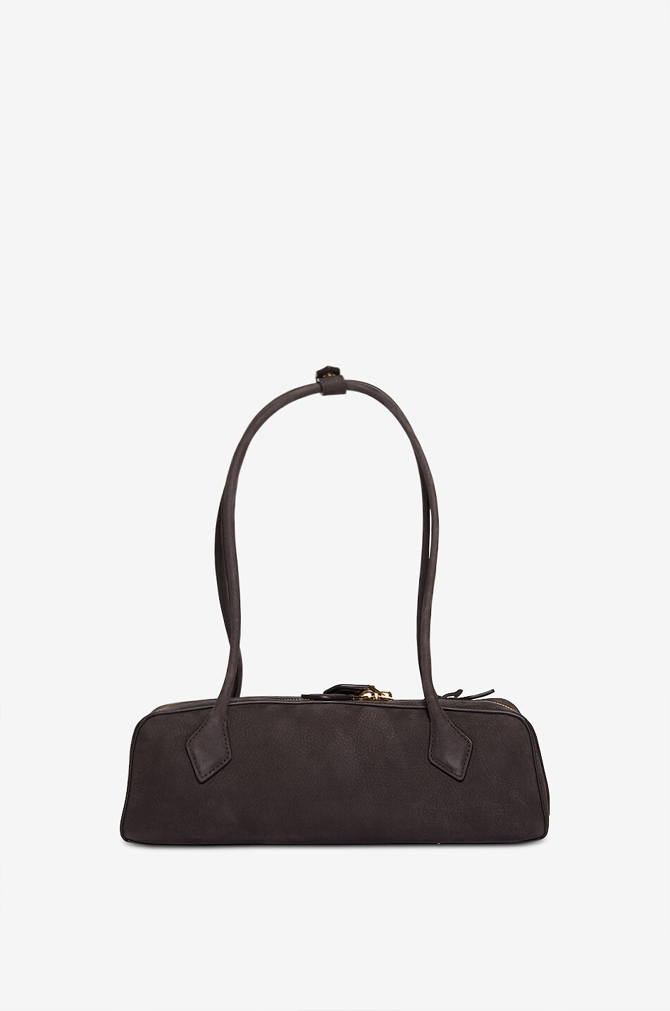 ALAÏA Le Teckel nubuck leather shoulder bag Women DARK GREY 3