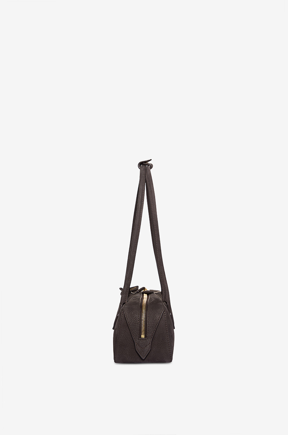 ALAÏA Le Teckel nubuck leather shoulder bag Women DARK GREY 4