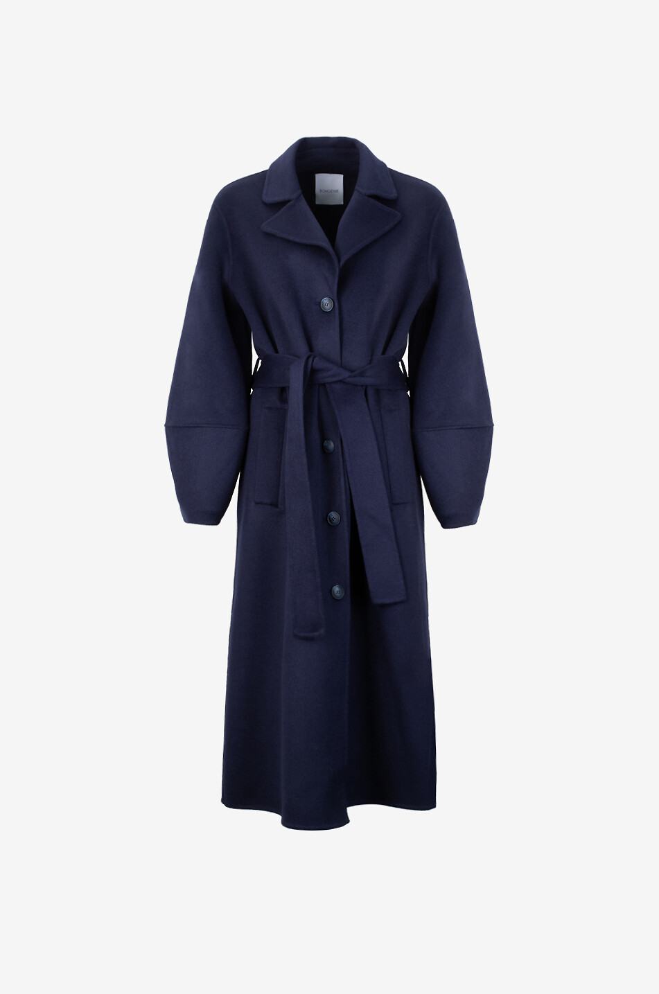 BONGENIE Bacchus long flannel coat with puffed sleeves Women DARK BLUE 1