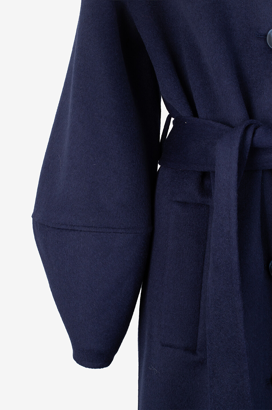 BONGENIE Bacchus long flannel coat with puffed sleeves Women DARK BLUE 3