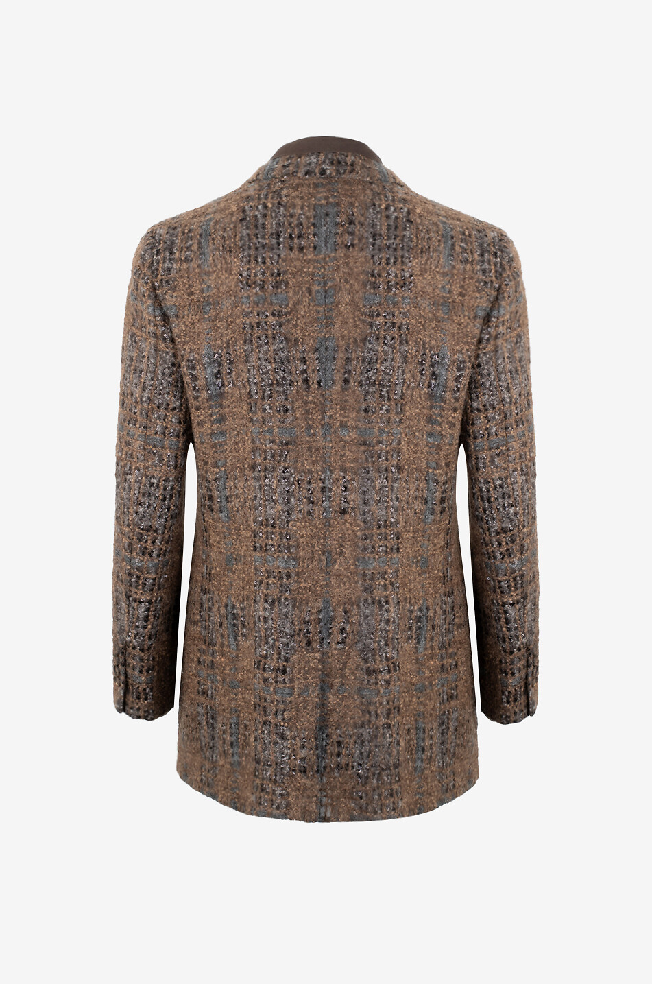 BRUNELLO CUCINELLI Opera check knit double-breasted blazer Women COGNAC 2