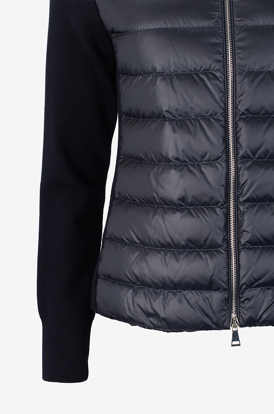 MONCLER Cardigan à col montant en maille technique Femme BLEU FONCE 3