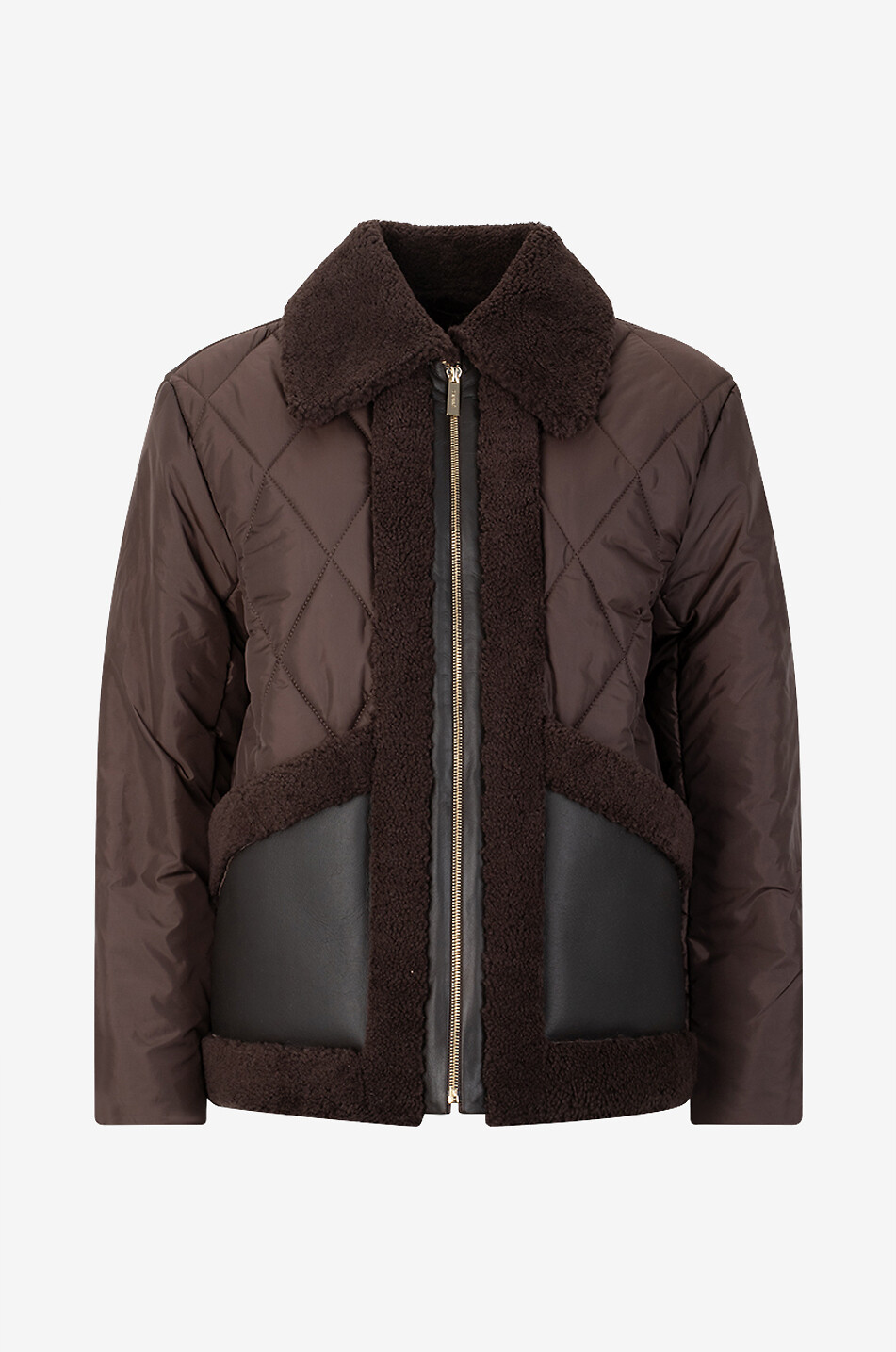 TRESSE PARIS Kurze gesteppte Lederjacke Doliz Damen DUNKELBRAUN 1