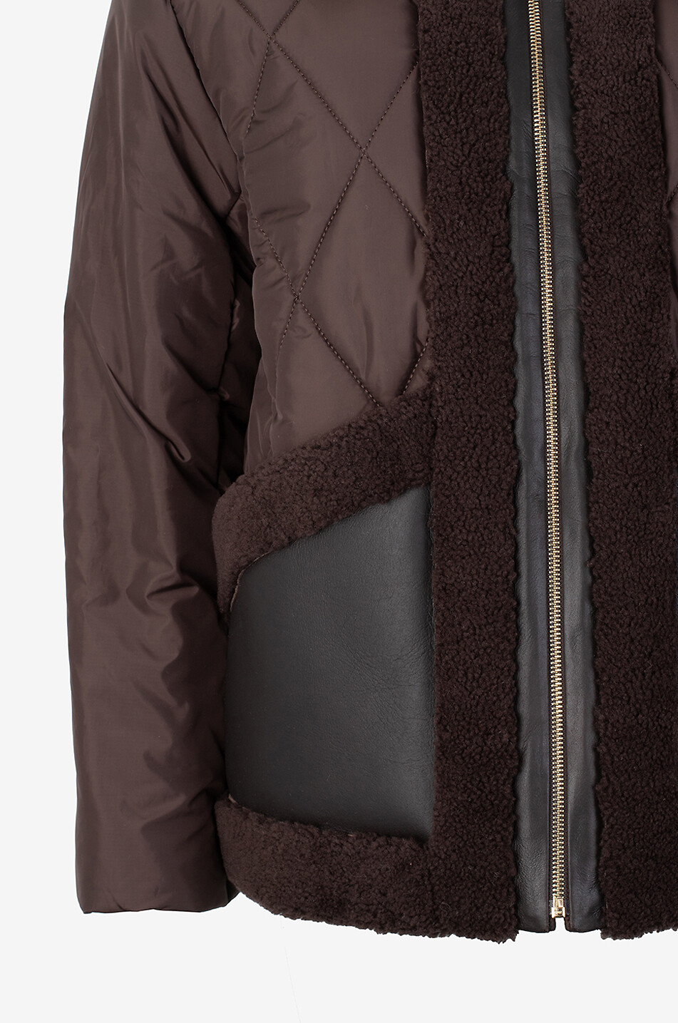 TRESSE PARIS Kurze gesteppte Lederjacke Doliz Damen DUNKELBRAUN 3