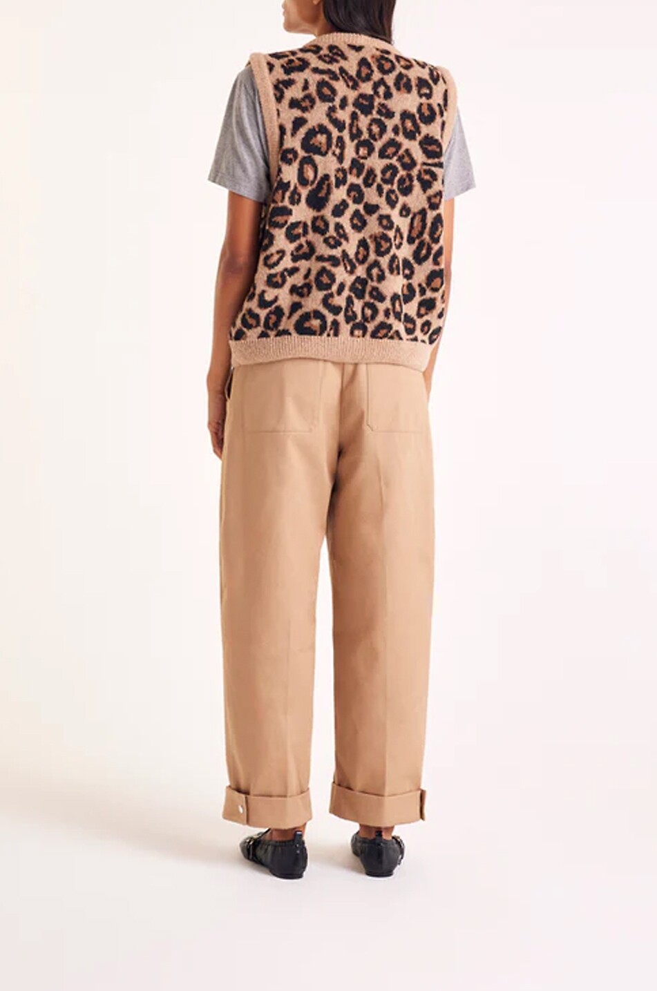 BALZAC PARIS Pantalon arrondi raccourci à pinces en toile Tristan Femme BEIGE 3