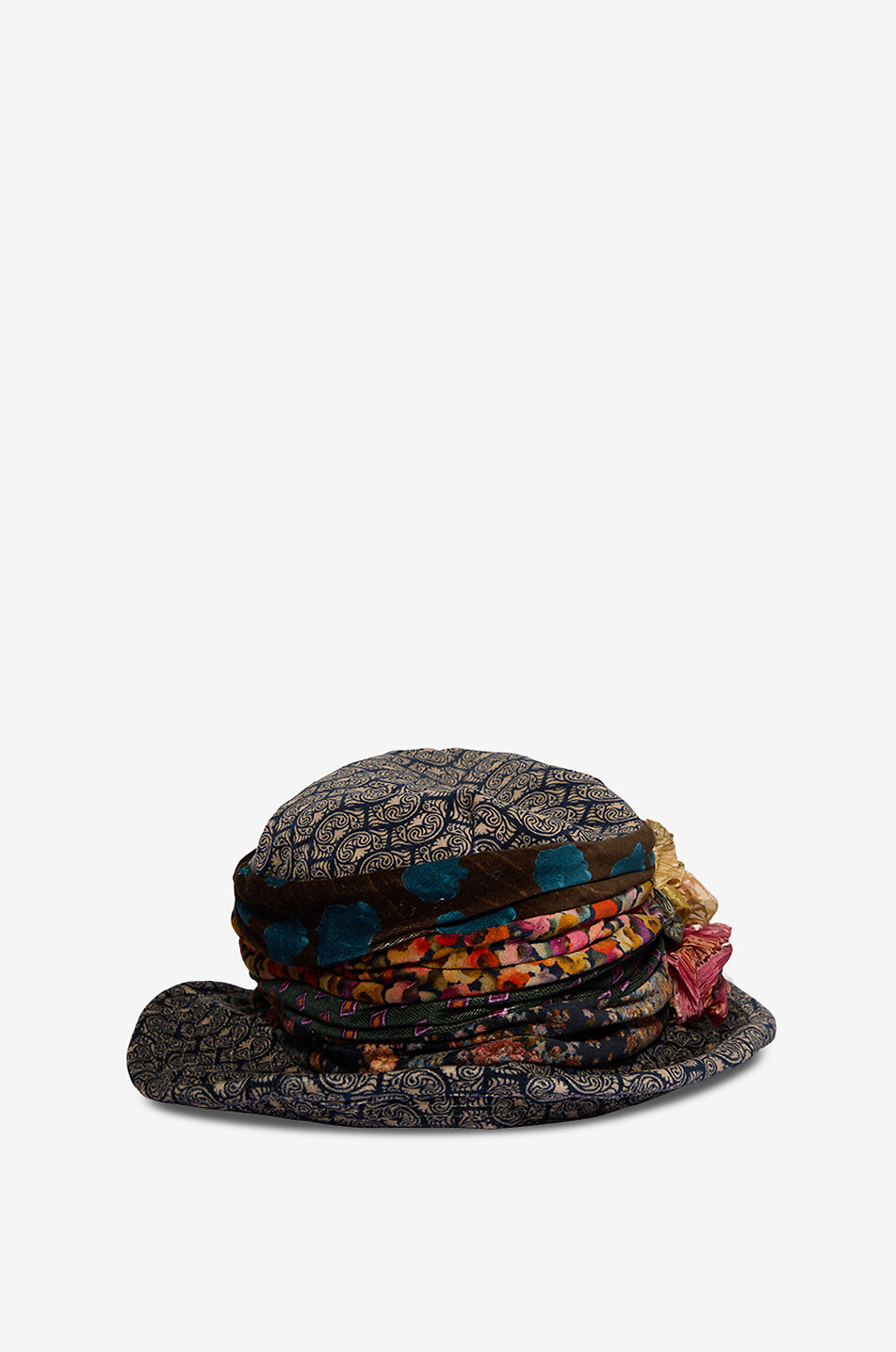 GREVI Chapeau cloche en velours à imprimé fantaisie Femme MULTICOLORE 2