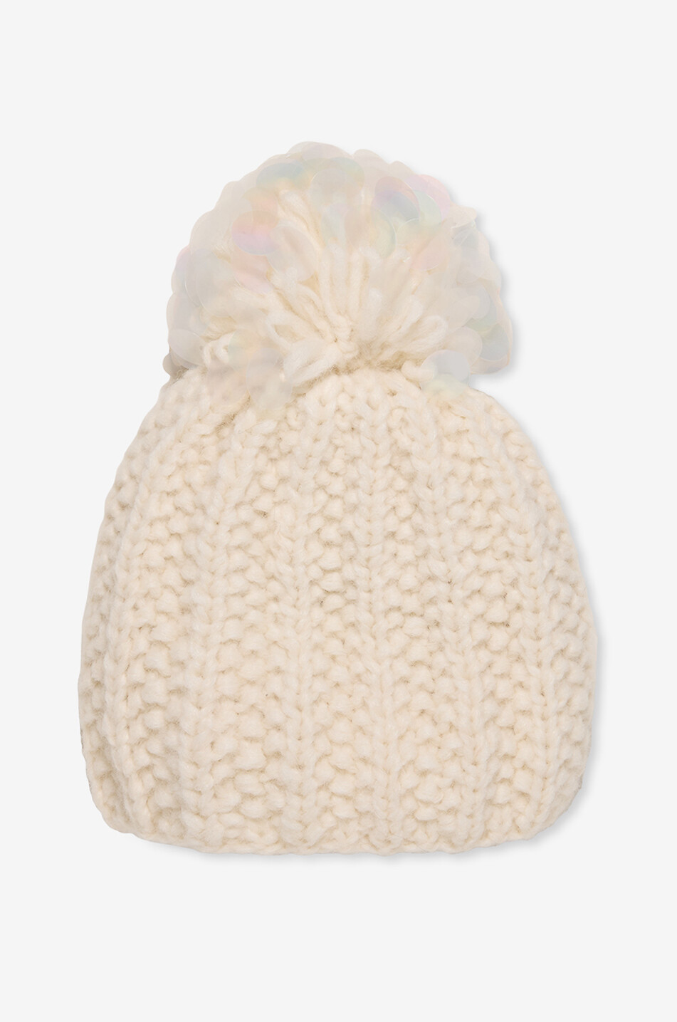 GREVI Mütze aus Strickware mit Pompon Damen CREMEFARBEN 2