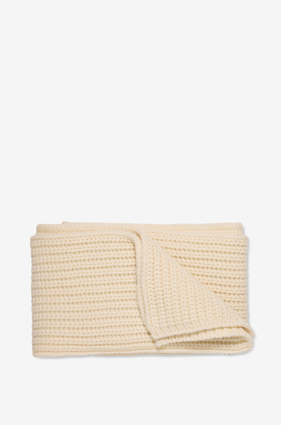 MONCLER Écharpe rectangulaire en maille à logo brodé Femme BLANC 2