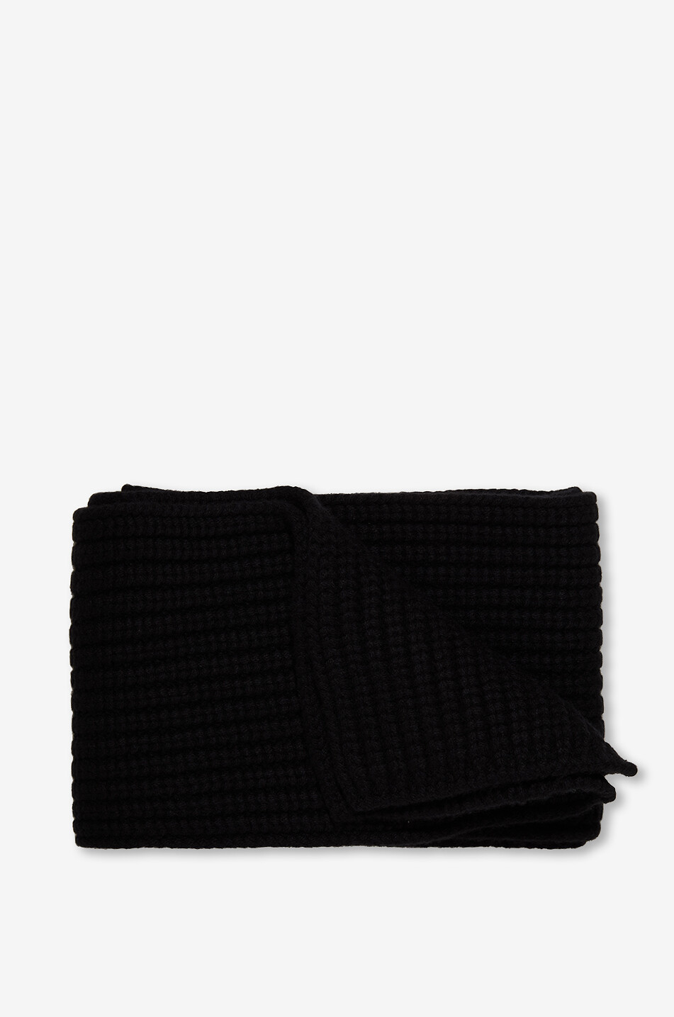 MONCLER Écharpe rectangulaire en maille à logo brodé Femme NOIR 2