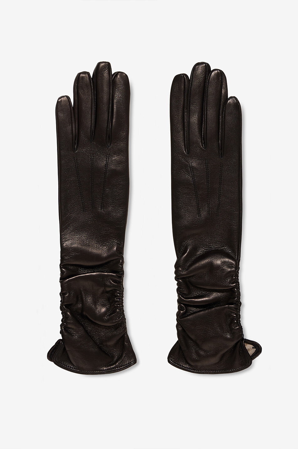 Cashmere lined nappa leather gloves - SERMONETA GLOVES - BLACK