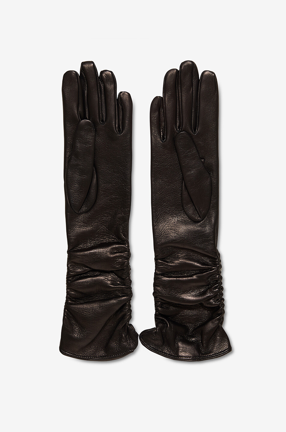 Cashmere lined nappa leather gloves - SERMONETA GLOVES - BLACK