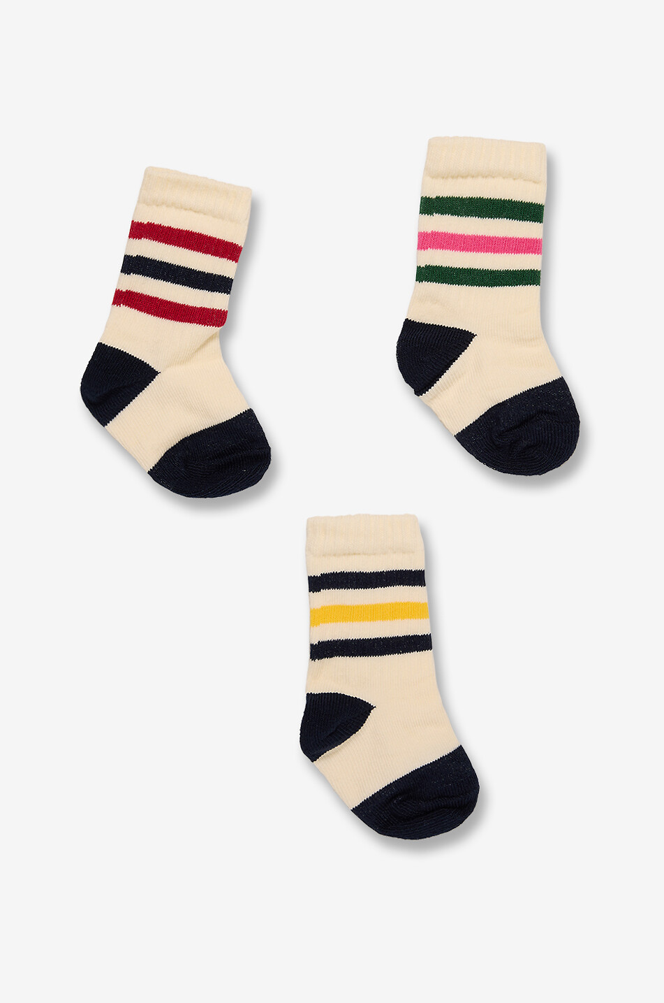 Lot de chaussettes rayées bébé