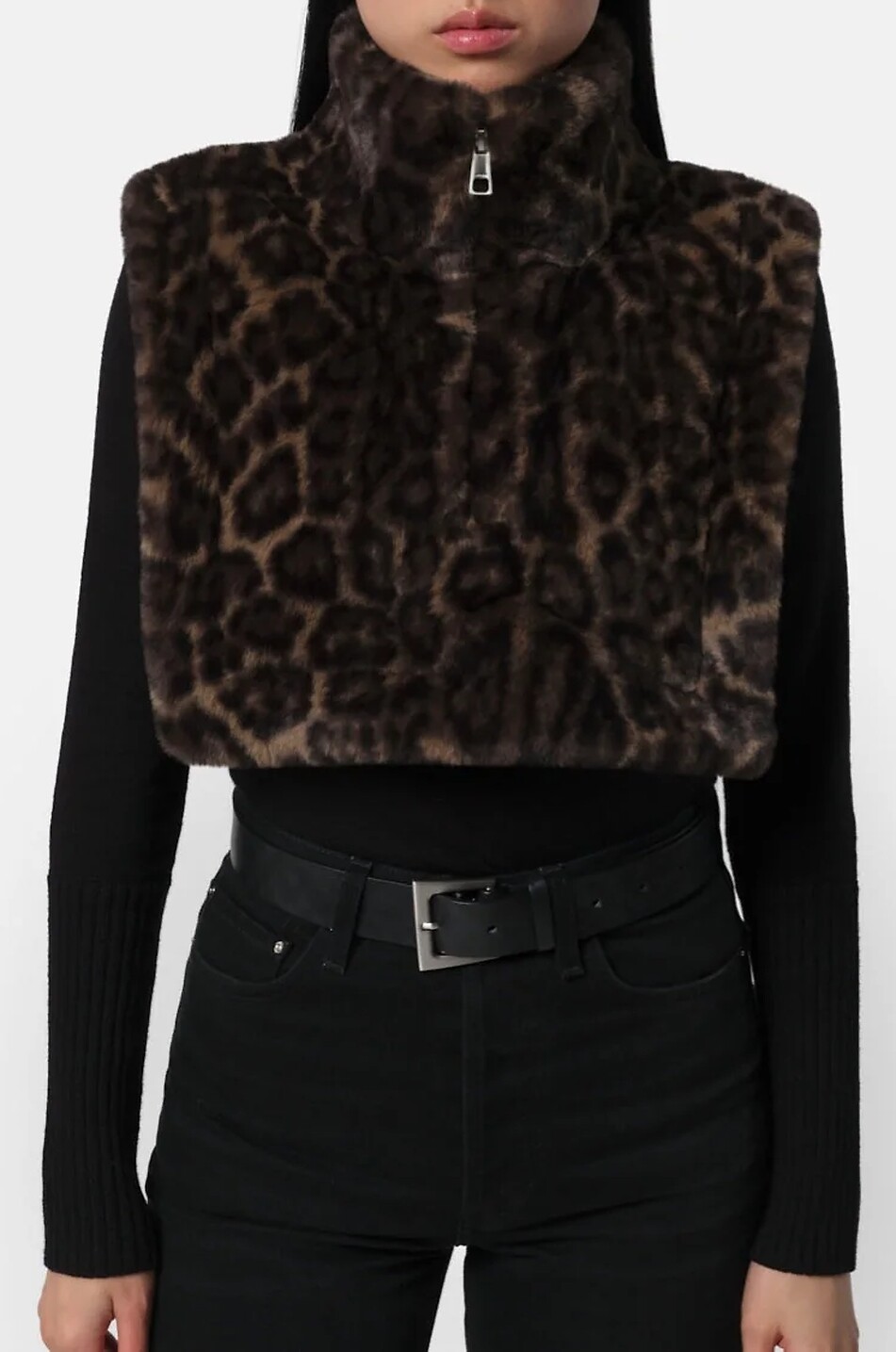 Jamie faux fur collar with zip
