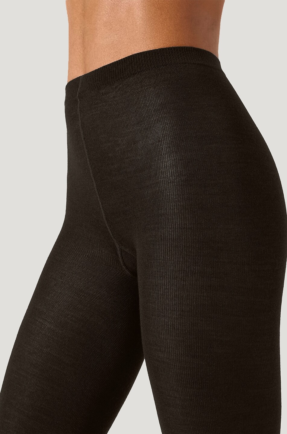 WOLFORD Collants en laine vierge Merino Femme MARRON FONCÉ 4