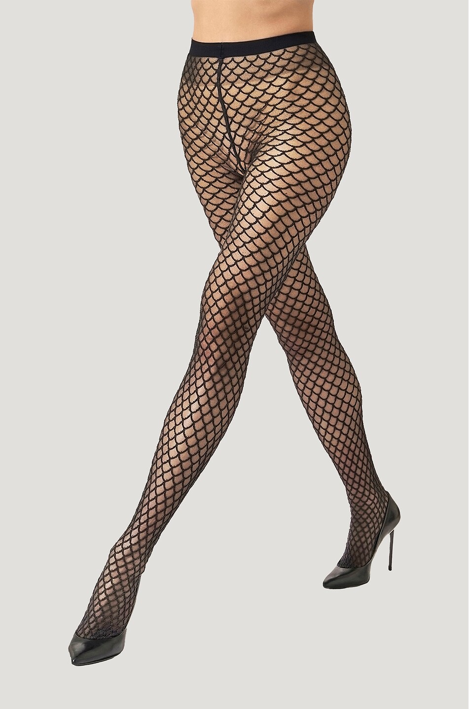 WOLFORD Velvet Net illusion patterned tights Women BLACK 4