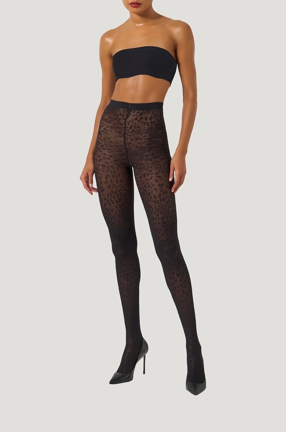 WOLFORD Pantera animal print tights Women BLACK 3