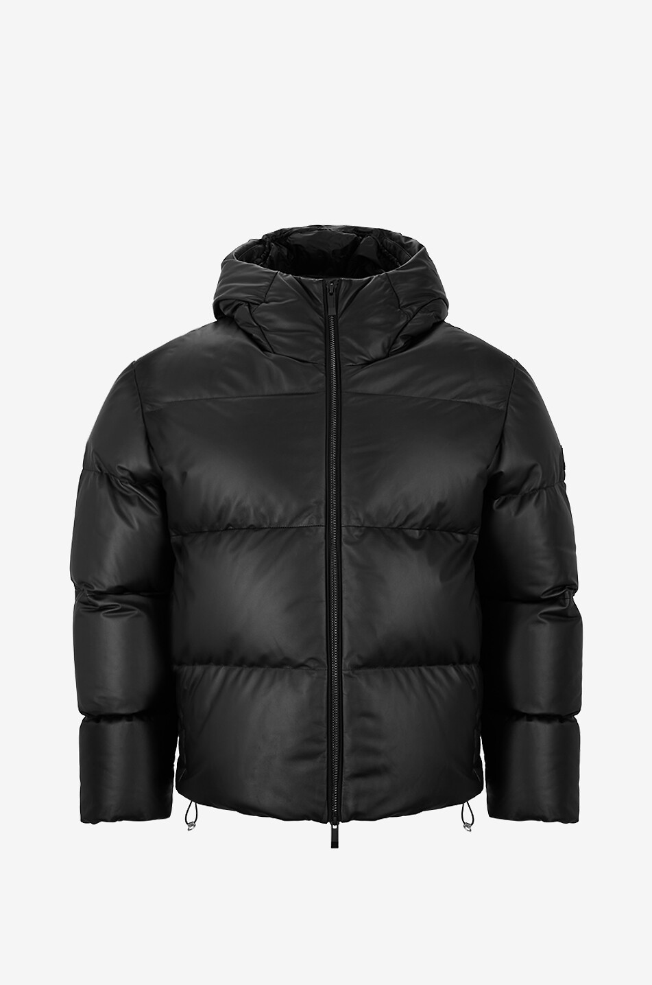 MONCLER Mentone quilted leather short puffer jacket Men BLACK 1