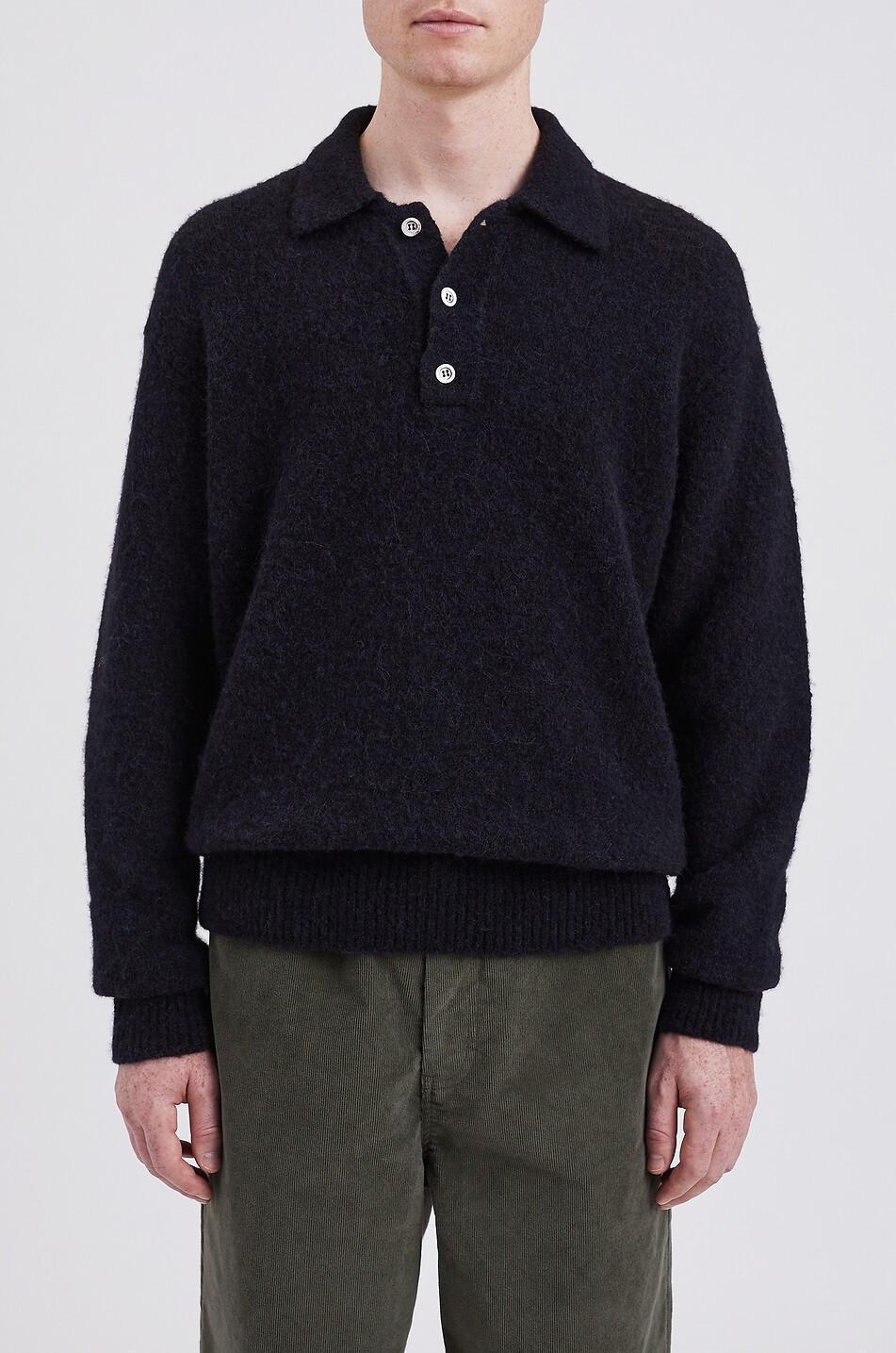 NORSE PROJECTS Polo à manches longues en laine mélangée Rasmus Homme NOIR 3