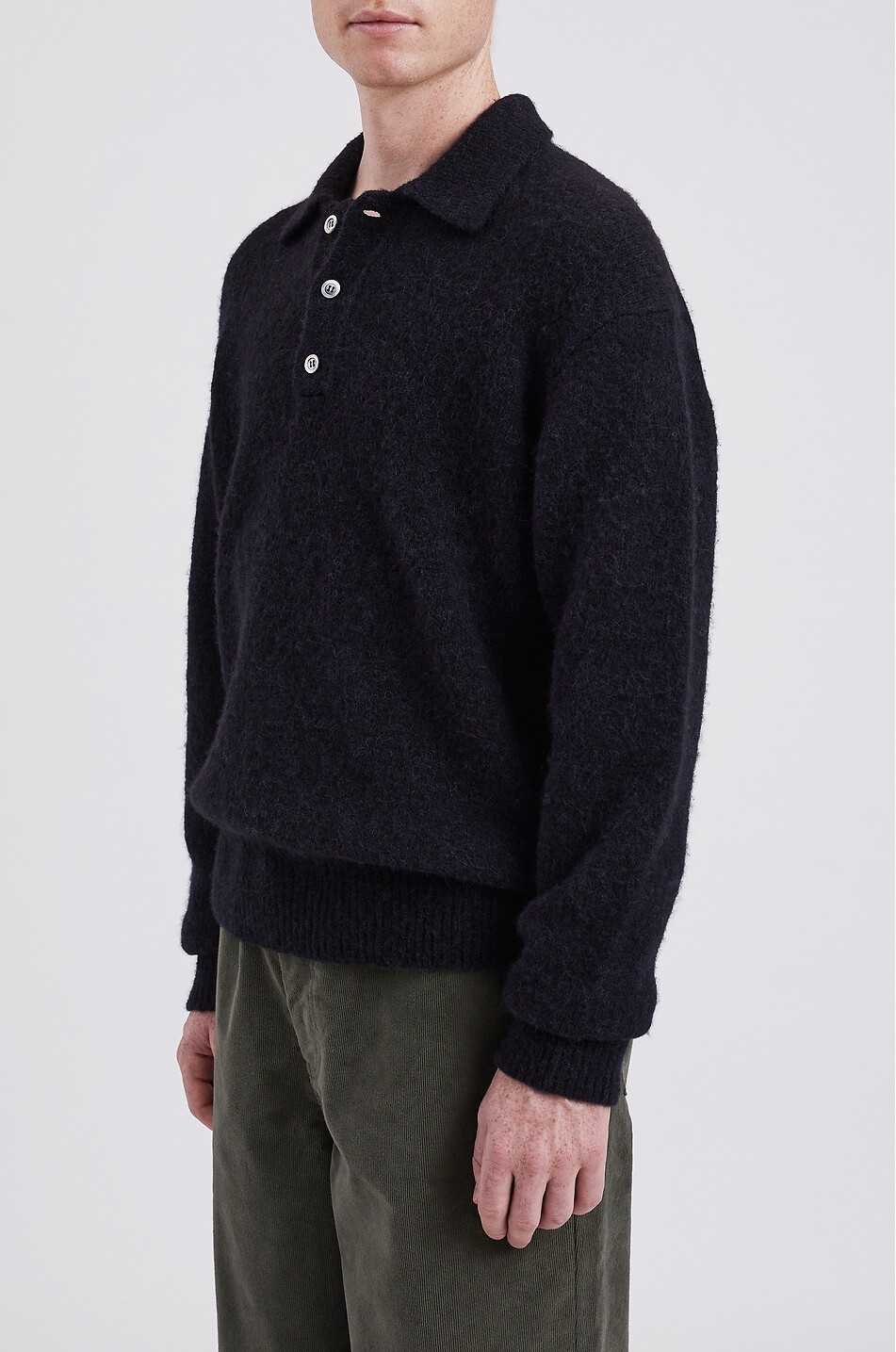 NORSE PROJECTS Polo à manches longues en laine mélangée Rasmus Homme NOIR 4