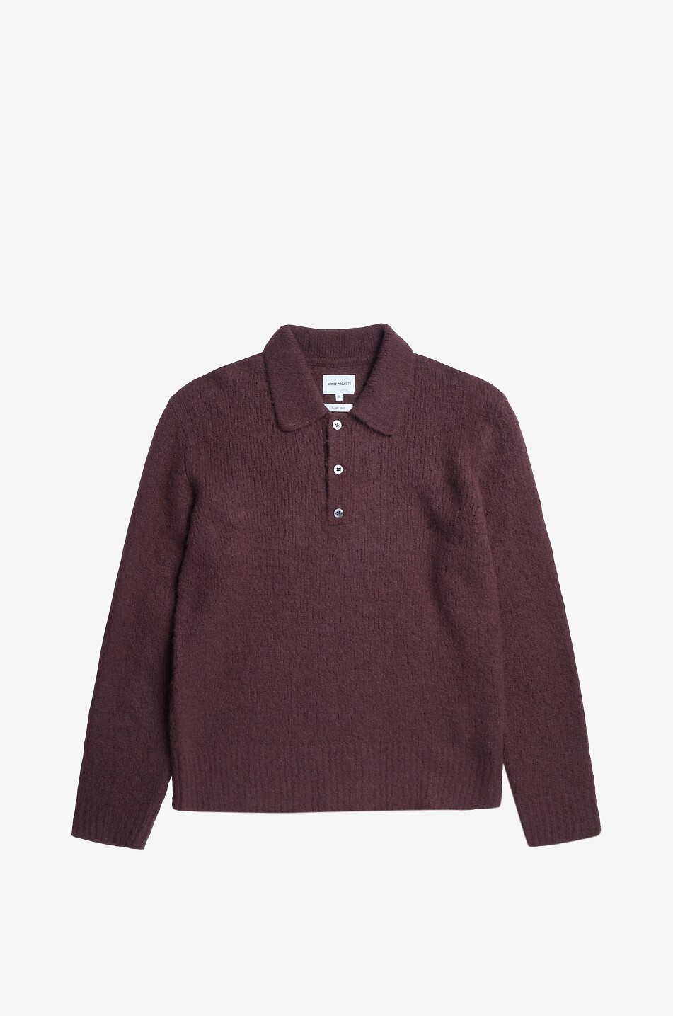 NORSE PROJECTS Polohemd aus Wolle und Alpaka Rasmus Herren DUNKELROT 1