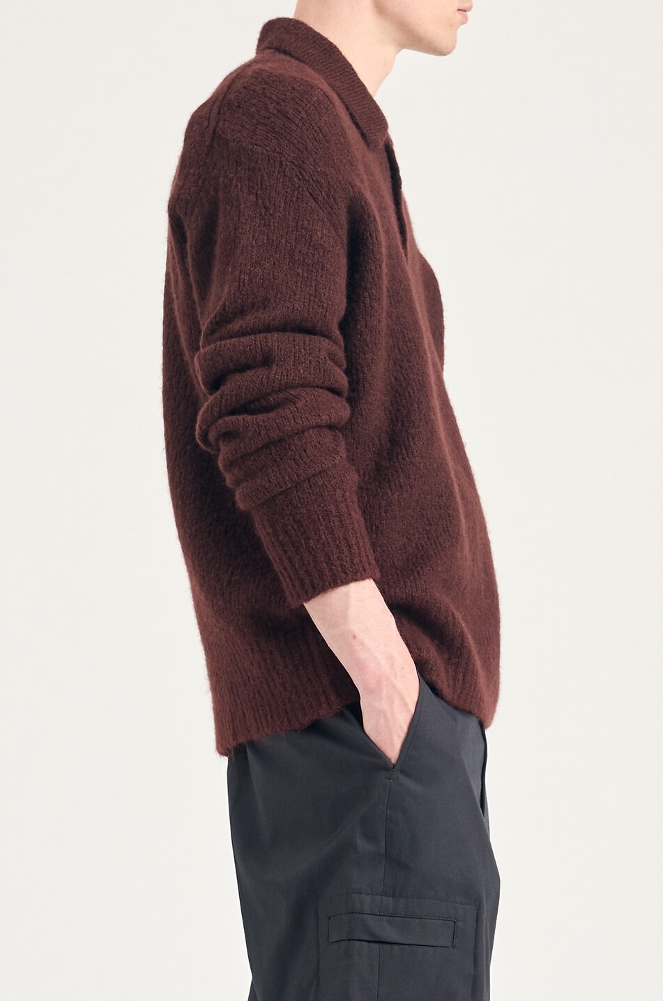 NORSE PROJECTS Polohemd aus Wolle und Alpaka Rasmus Herren DUNKELROT 4