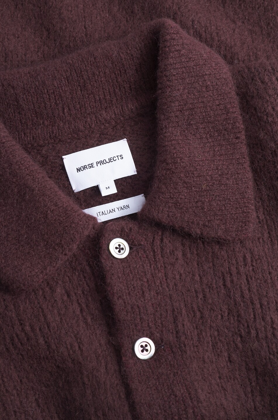 NORSE PROJECTS Polohemd aus Wolle und Alpaka Rasmus Herren DUNKELROT 5