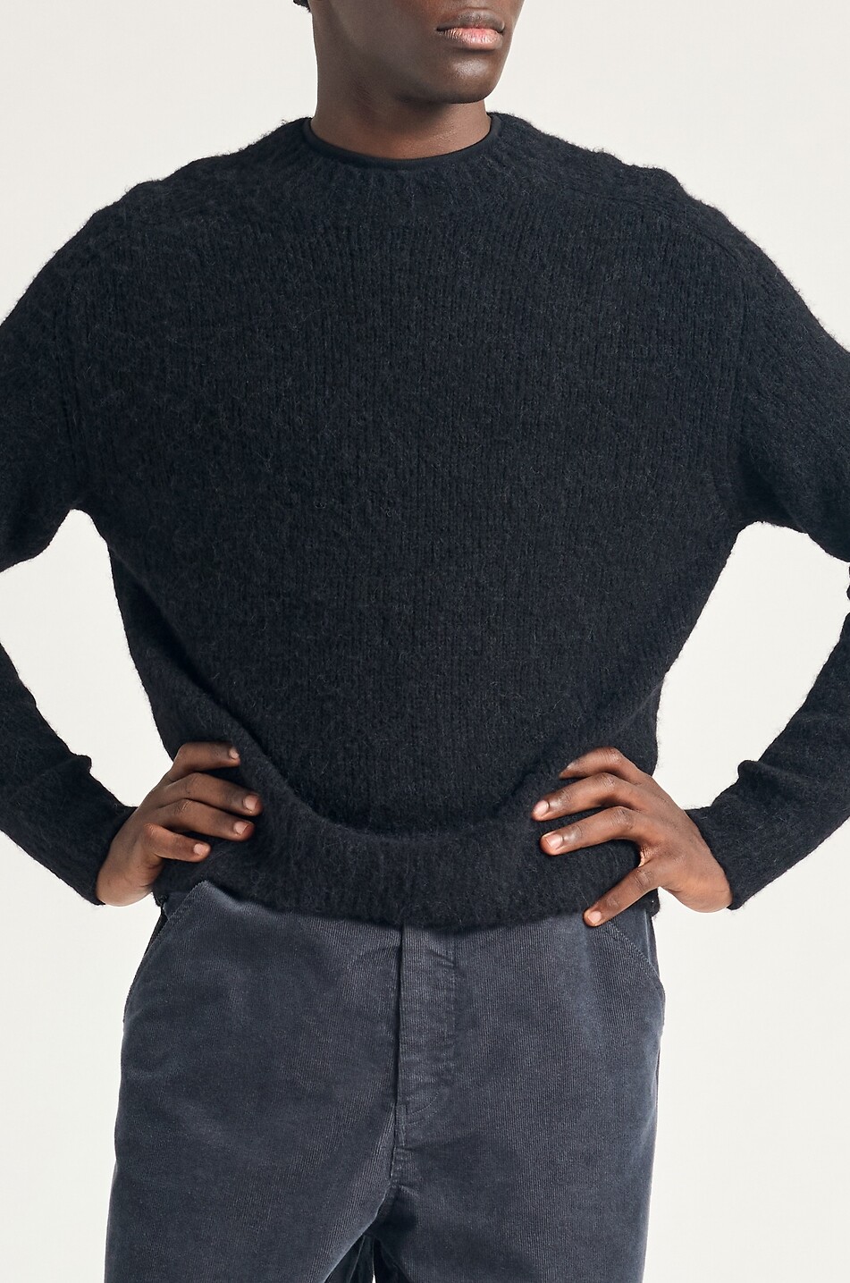 NORSE PROJECTS Pull à col rond épais en laine et alpaga Rasmus Homme NOIR 3