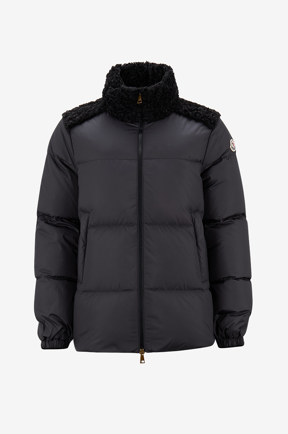 MONCLER Kurze Steppjacke aus technischem Gewebe mit Stehkragen Esnaie Damen SCHWARZ 1