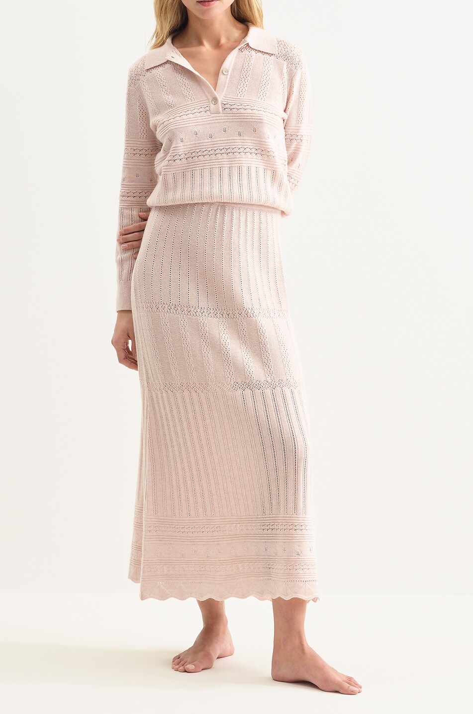 ERES Pull ajouré en laine et cachemire Charmeur Femme BLANC CASSE 2