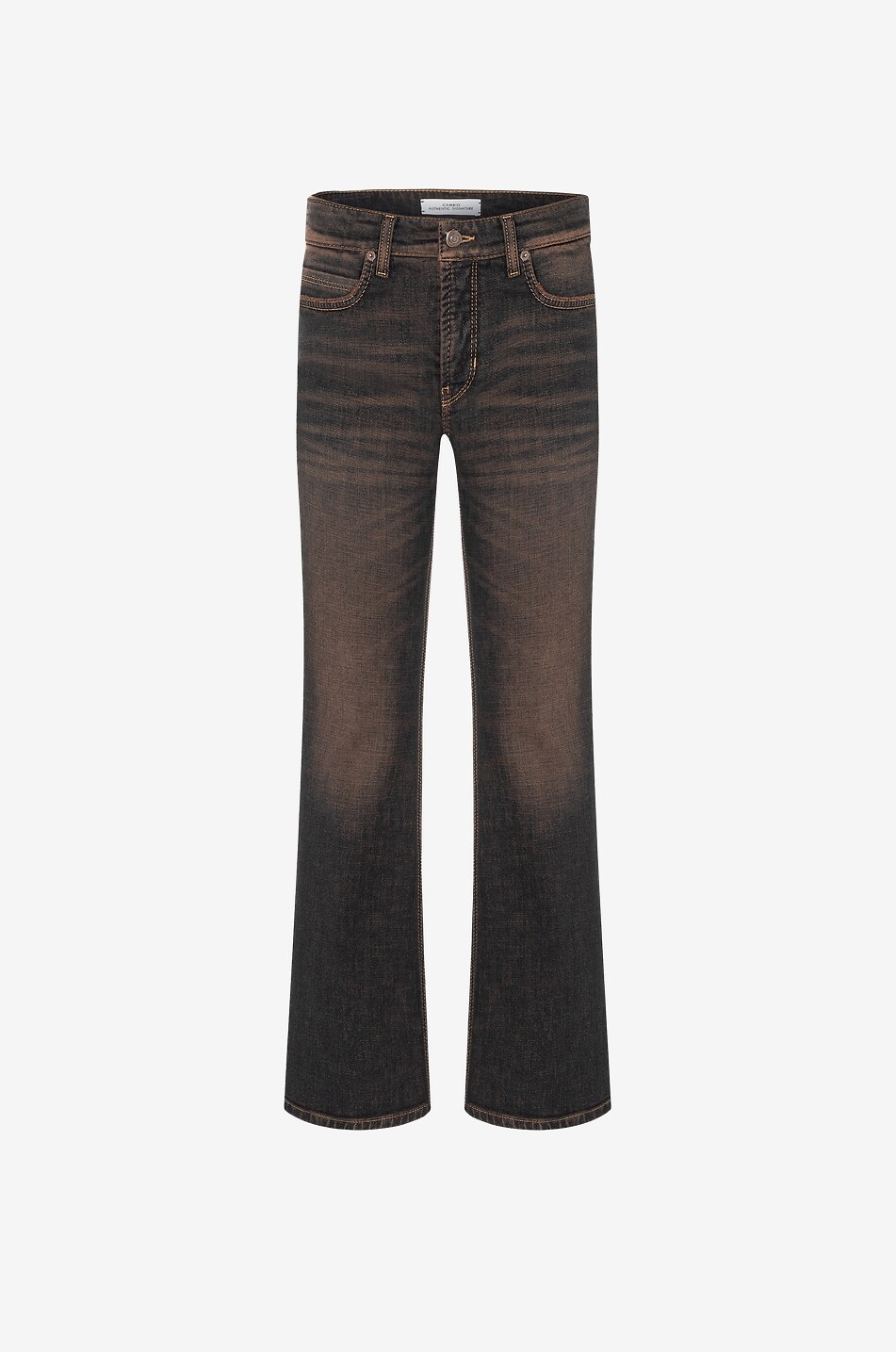 CAMBIO Ausgestellte Jeans Paris Flared Cross Brown Overdyed Damen DUNKELBRAUN 1