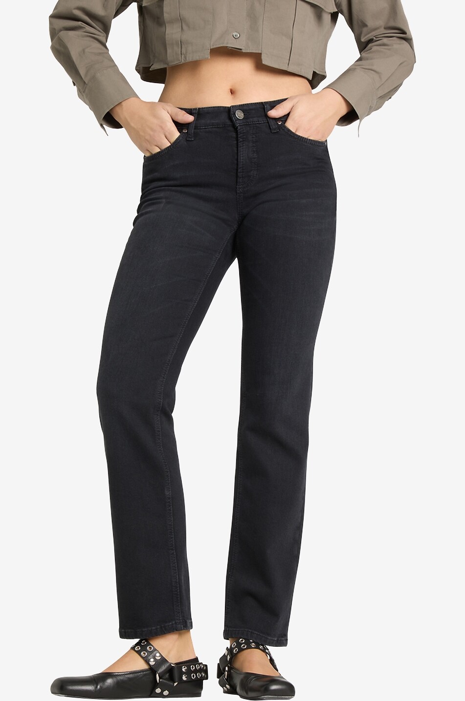 CAMBIO Schmale Jeans Piper Long Damen SCHWARZ 3