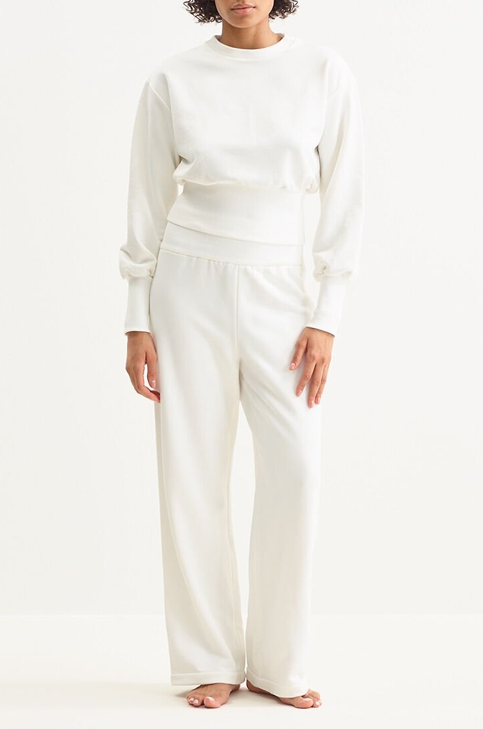 ERES Sweat-shirt en molleton à col rond Isadora Femme BLANC CASSE 3