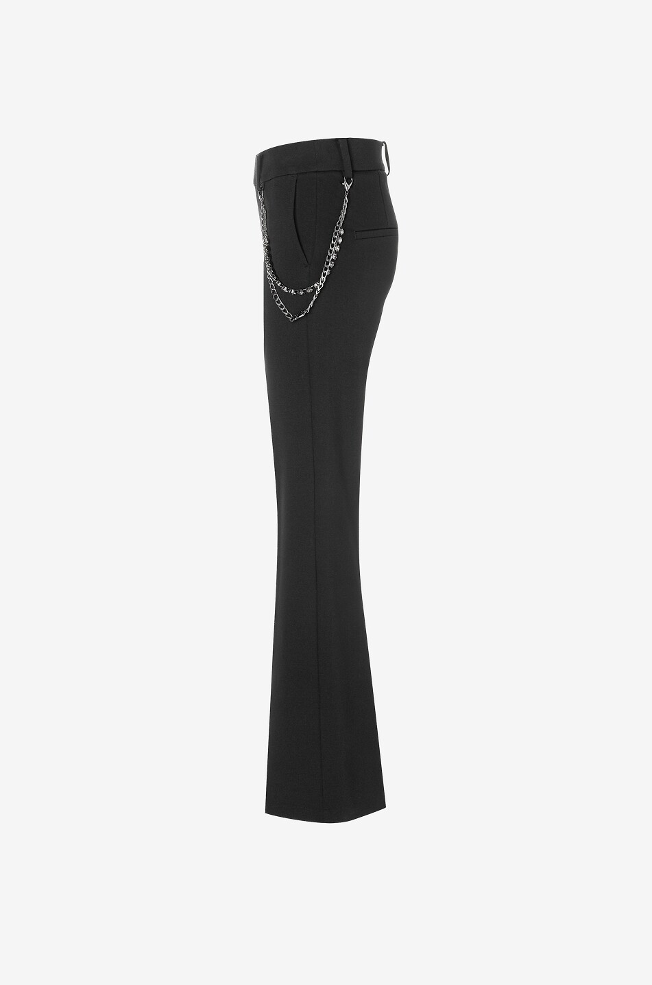 CAMBIO Francoise chain-detail flared jersey trousers Women BLACK 6