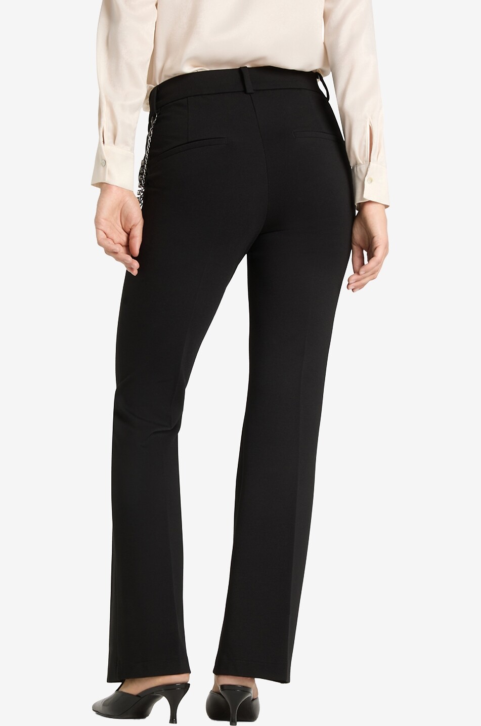 CAMBIO Francoise chain-detail flared jersey trousers Women BLACK 4