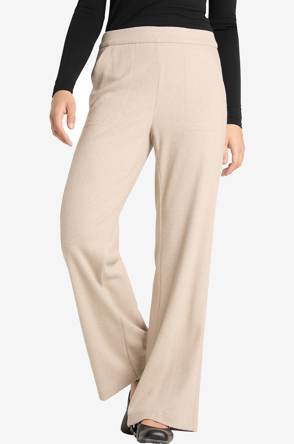 CAMBIO Ava Utility wide-leg jersey trousers Women Light beige 3