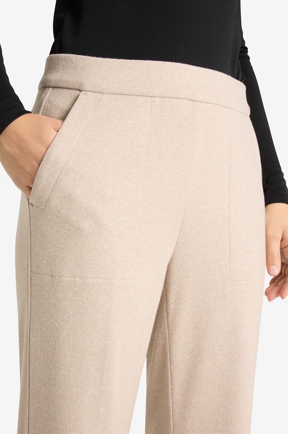 CAMBIO Ava Utility wide-leg jersey trousers Women Light beige 6